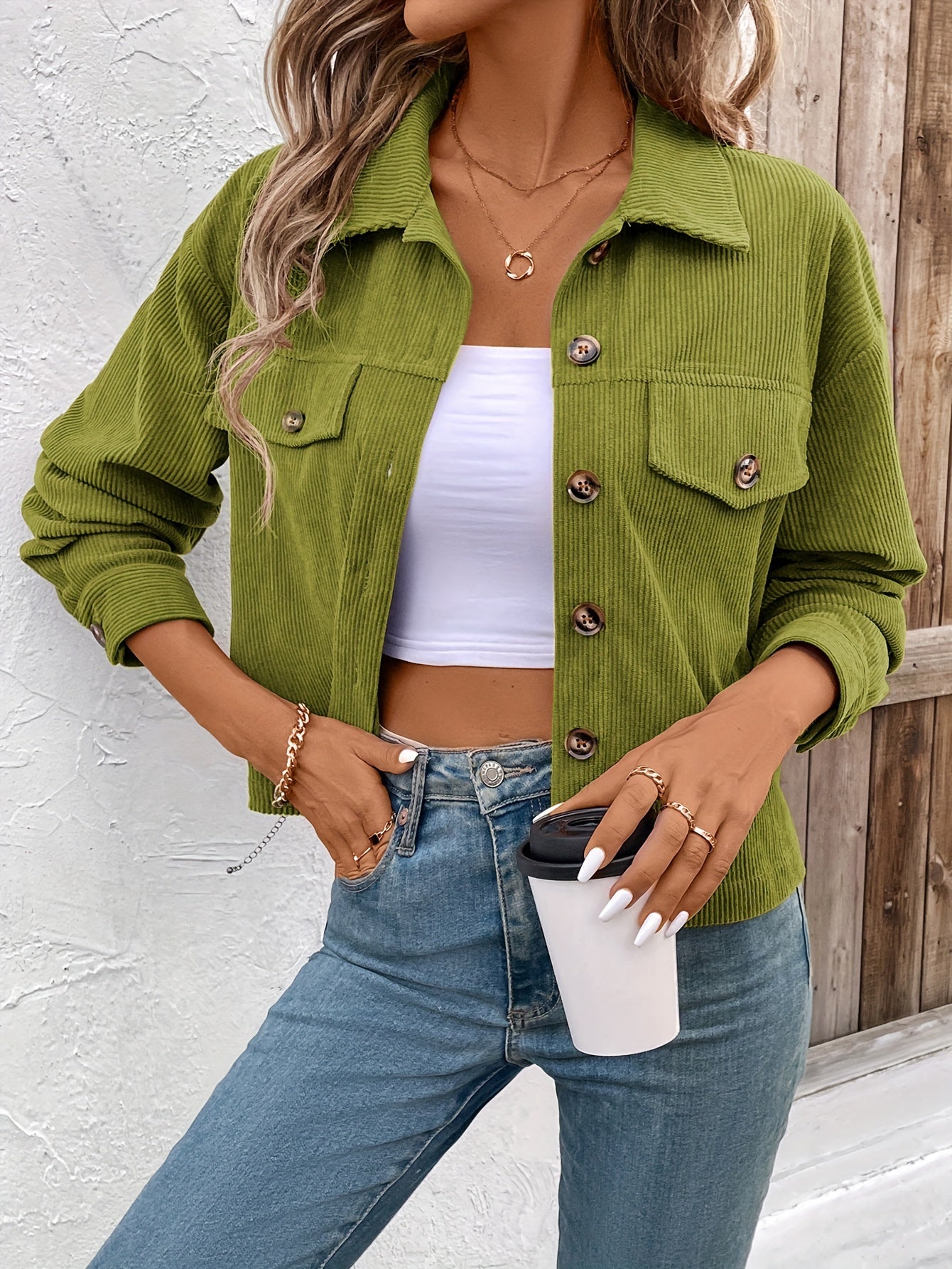Nichola - Long Sleeve Jacket With Button Up