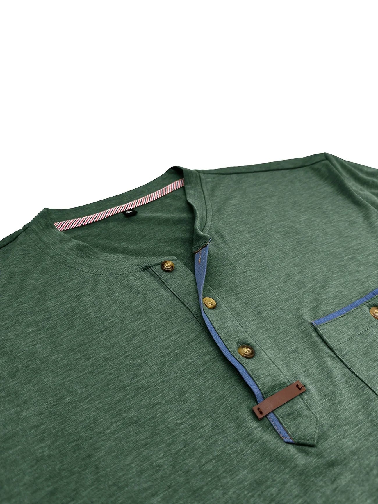 Saxon - Elegant Round Neck T Shirt With Pocket