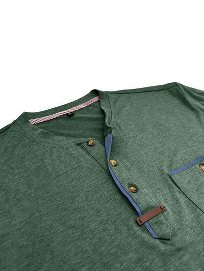 Saxon - Elegant Round Neck T Shirt With Pocket