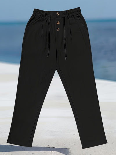 Aznar - Casual Linen Elastic Pant