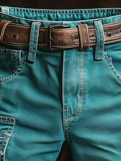 Men's Retro Outdoor Ripstop Multi-Purpose Cargo Shorts (With Belt)