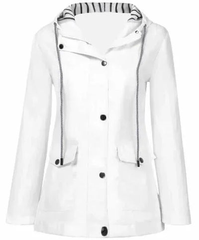 Ilektra - Elegant Long Sleeve Waterproof Hooded Jacket