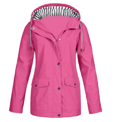 Ilektra - Elegant Long Sleeve Waterproof Hooded Jacket
