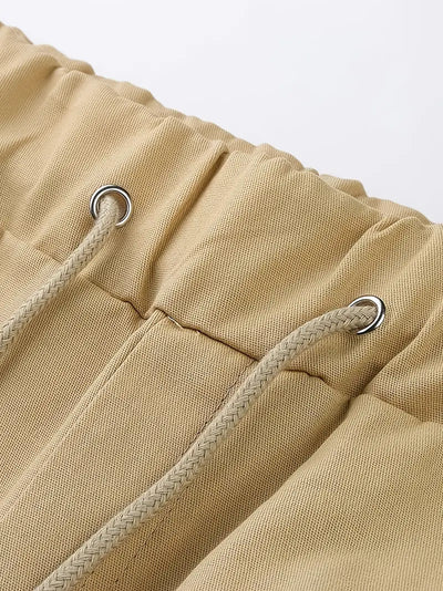 Jelte - Casual Non Stretch Drawstring Cargo Shorts