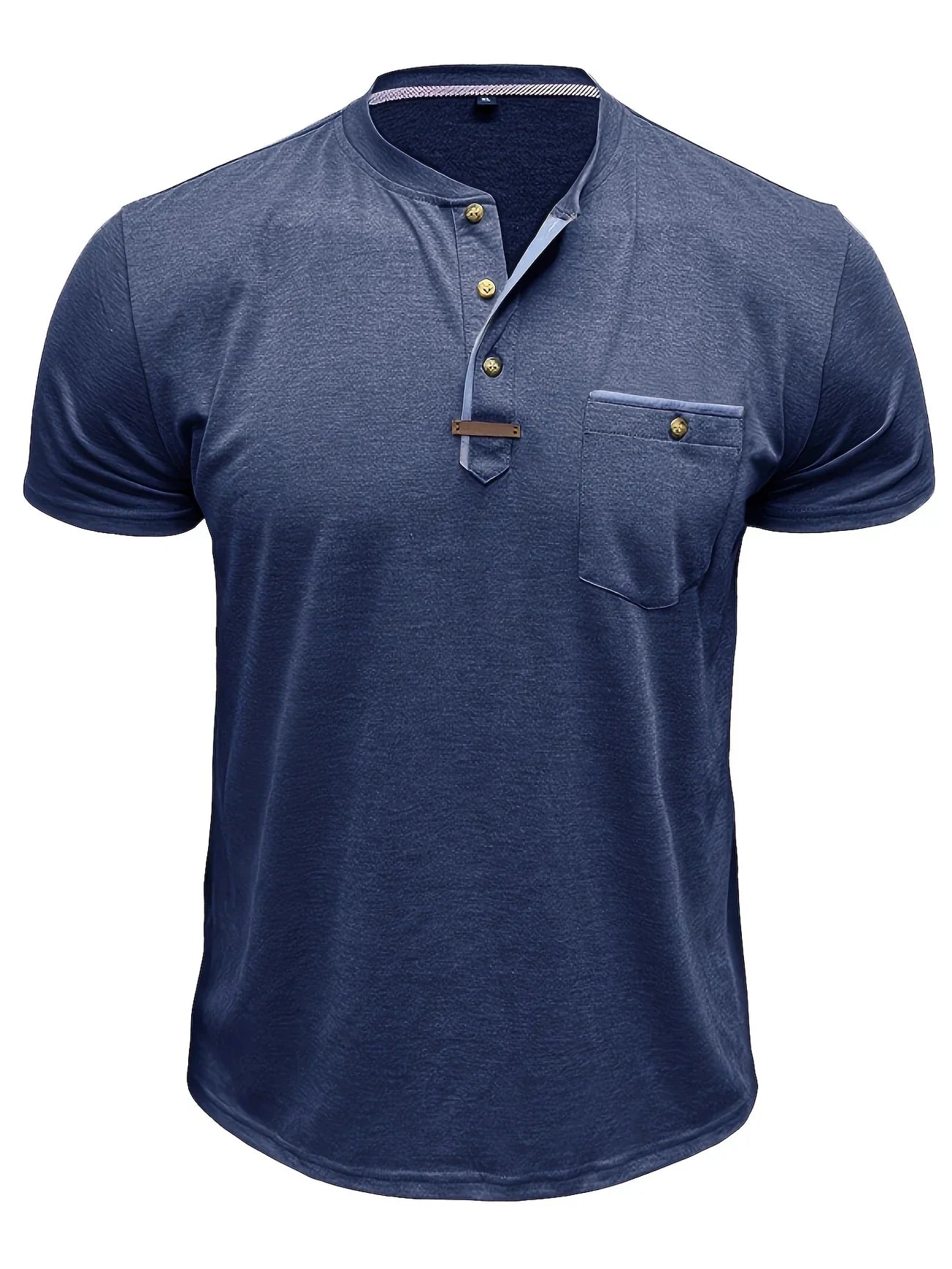Saxon - Elegant Round Neck T Shirt With Pocket