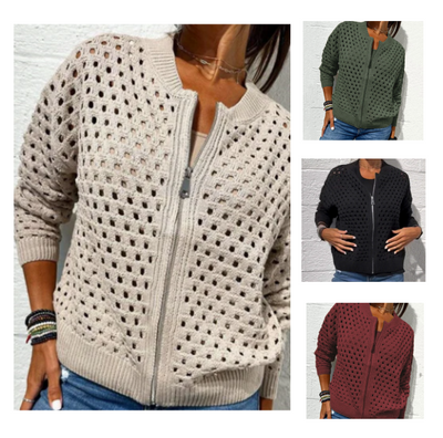Raluca - Casual Knitted Jacket With Zipper
